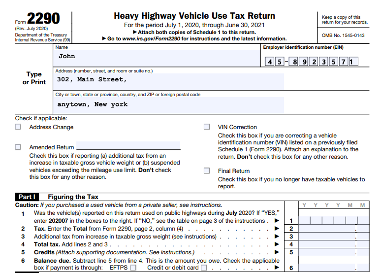 Printable 2290 Form Printable 2290 Form